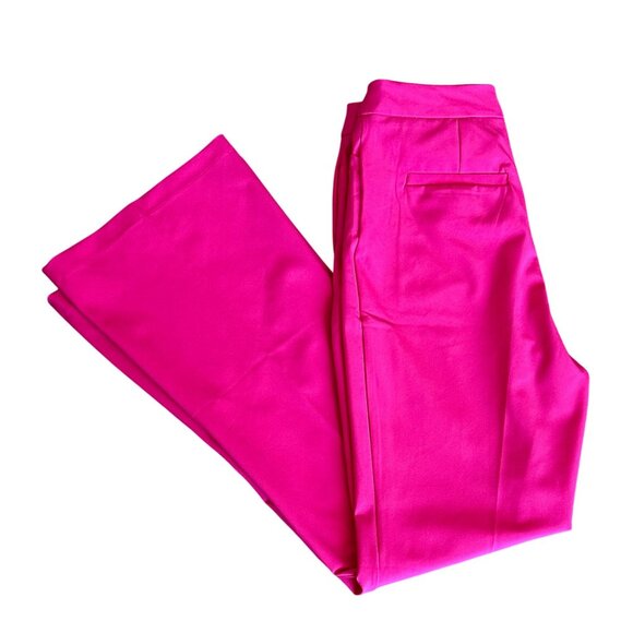 New York & Company Hot Pink High Rise Flare Pant Fit To Flatter Split Leg NWT - Picture 4 of 10